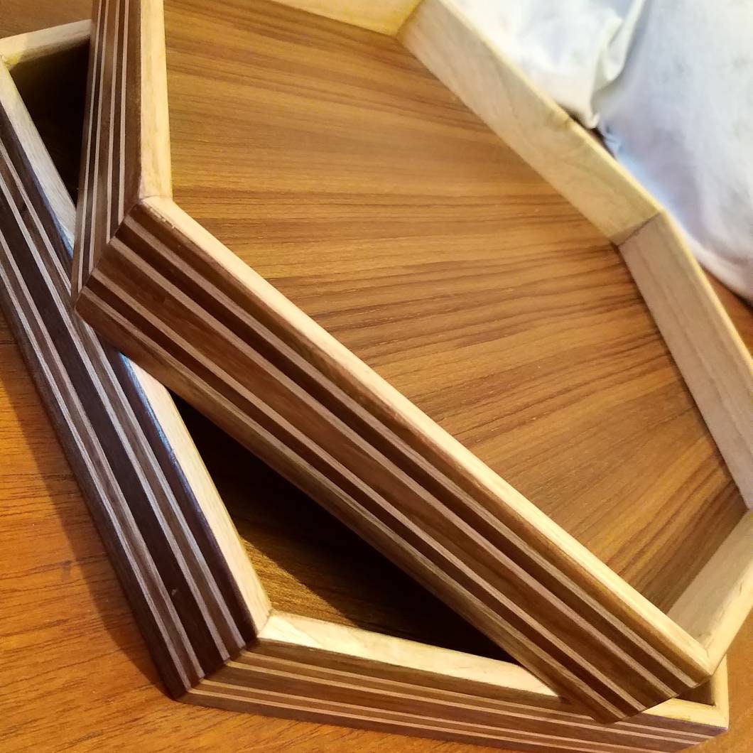 Hexagonal Wooden Tray