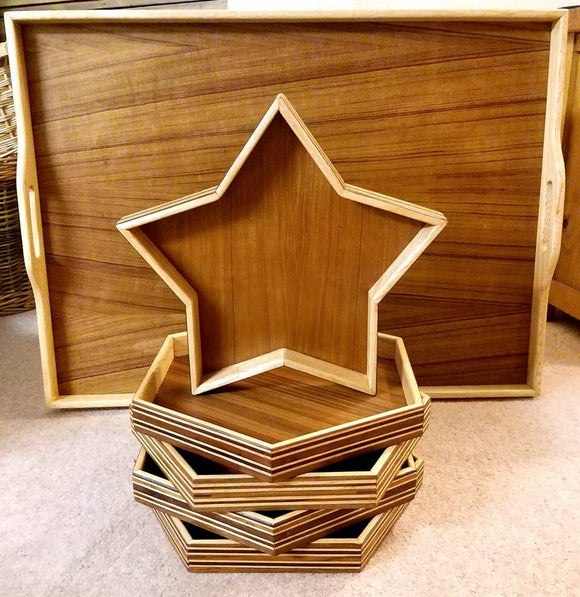 Star Wooden Drinks Tray Table Centre piece tray. Handmade from reclaimed wood. Serving tray. Strong but Lightweight