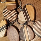 Handmade Wooden Keyring Wood keychain Heart Oval Rectangle