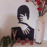 Wooden Wall Art - Lovers Embrace - Handmade from Reclaimed wood - Love - 5th Wedding Anniversary Present - Valentines