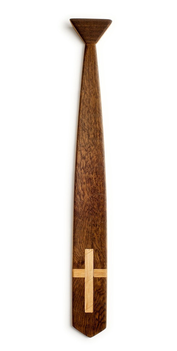 Classic Cross Wooden Tie, Religious Tie