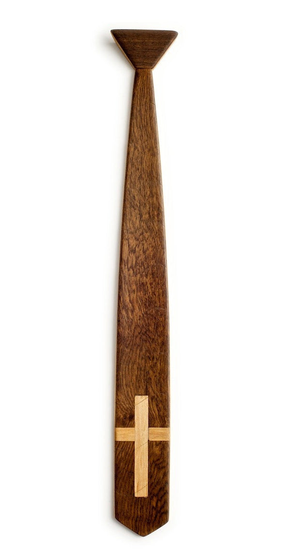 Classic Cross Wooden Tie, Religious Tie