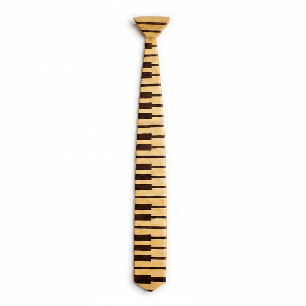 unique original quirky gift for men piano wood tie