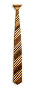 Classic School Stripe Dark Wooden Tie